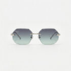 KOWN AETHER — rimless octagonal sunglasses with teal gradient lenses, front view
