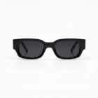 KOWN AURA — chunky black rectangular sunglasses with dark lenses, front view