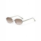 KOWN EON — rimless oval sunglasses with rose-to-taupe gradient lenses, three-quarter view