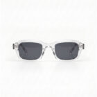 KOWN ICE — crystal-clear rectangular sunglasses with smoke-grey lenses, front view